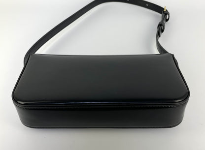 CELINE Triomphe Black Claude Leather Shoulder Bag with GD Hardware