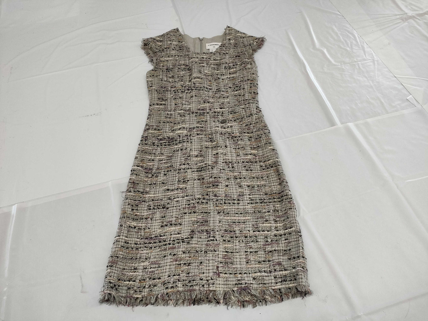 CHANEL Dress P32821V23008 08P #36 Tweed Multicolor Sleeveless