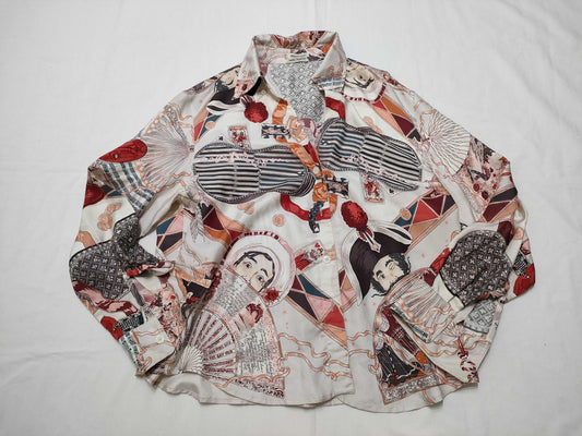 HERMES Margiela period silk shirt size 42 top