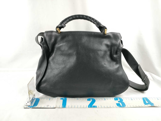Chloe Chloe Marcie Leather Black Handbag 2-Way Shoulder Bag