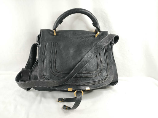 Chloe Chloe Marcie Leather Black Handbag 2-Way Shoulder Bag