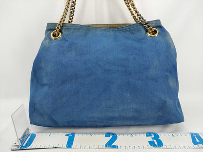 GUCCI Soho Denim Chain Tote Bag