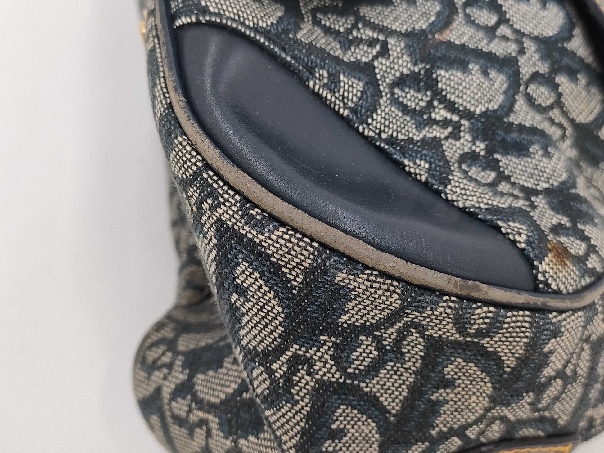 Dior Double Saddle Bag Trotter Canvas Navy Handbag Dior