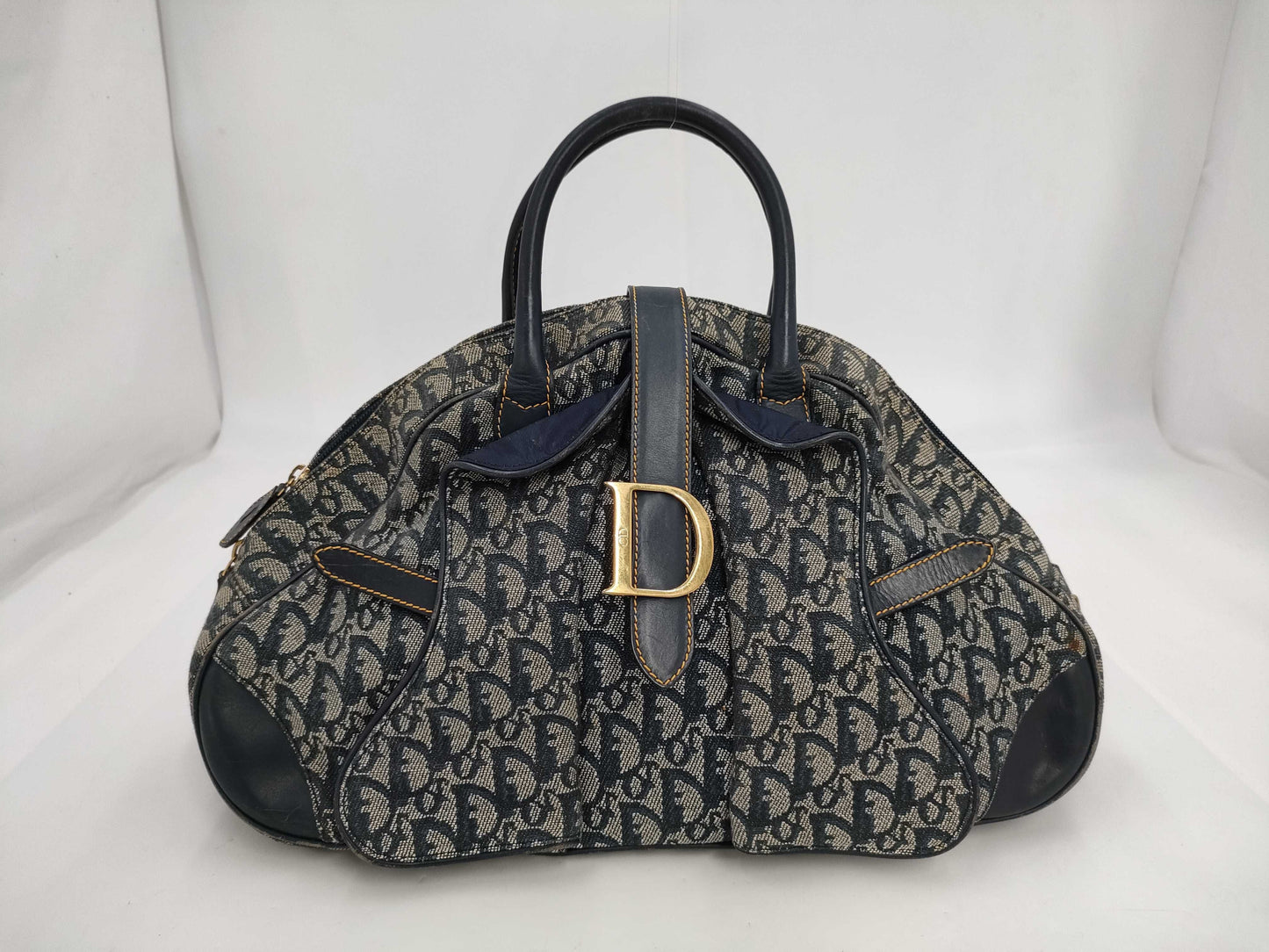 Dior Double Saddle Bag Trotter Canvas Navy Handbag Dior