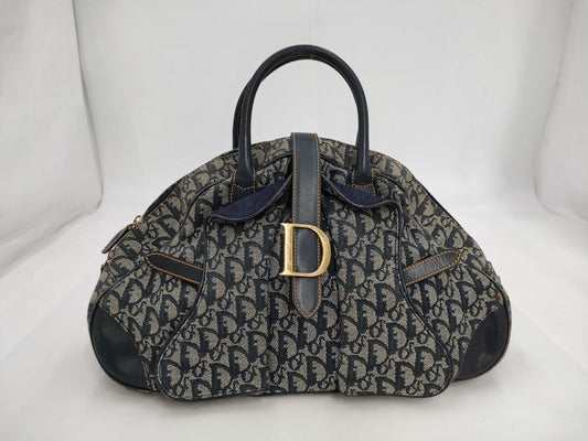 Dior Double Saddle Bag Trotter Canvas Navy Handbag Dior