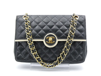 CHANEL Matelasse Round Coco Mark Double Chain Shoulder Bag