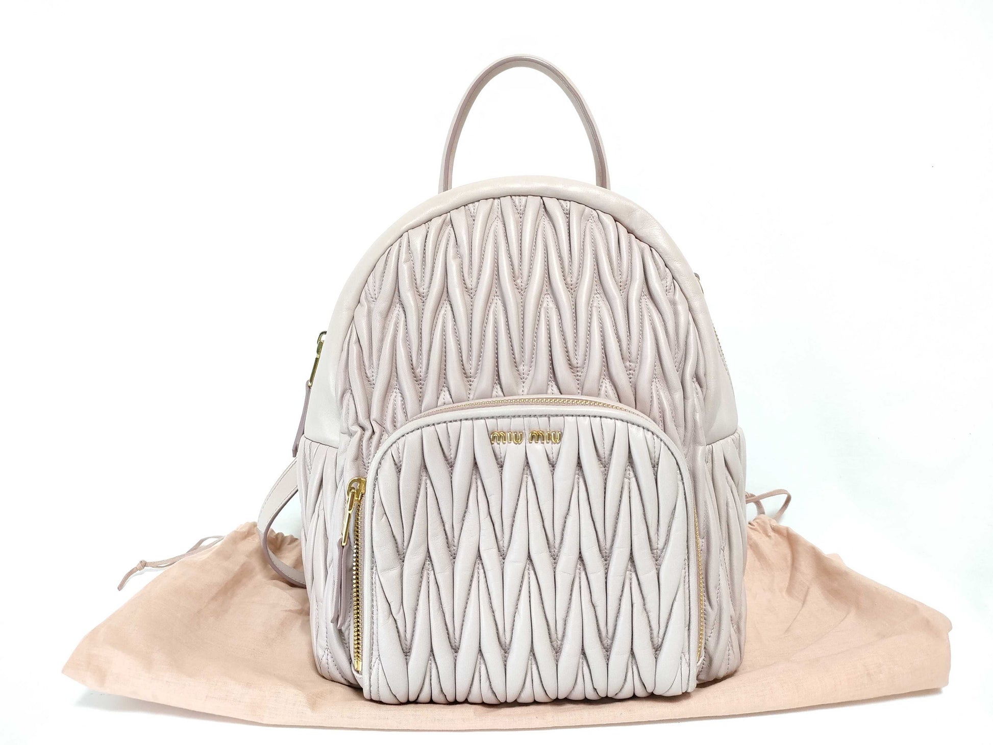Miu Miu Matelasse Pink Backpack