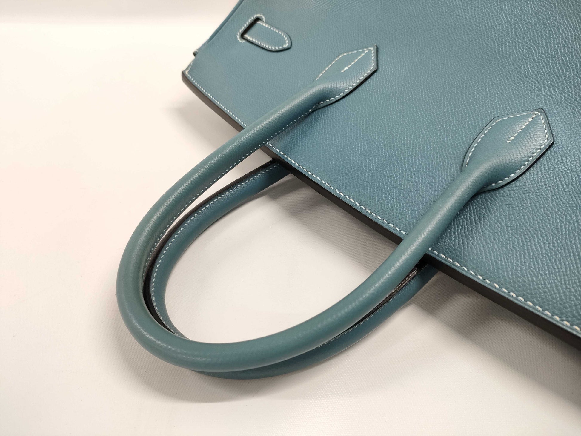 HERMES Birkin 35 Epsom Leather Blue Jean with Gold Hardware B Bag Handbag