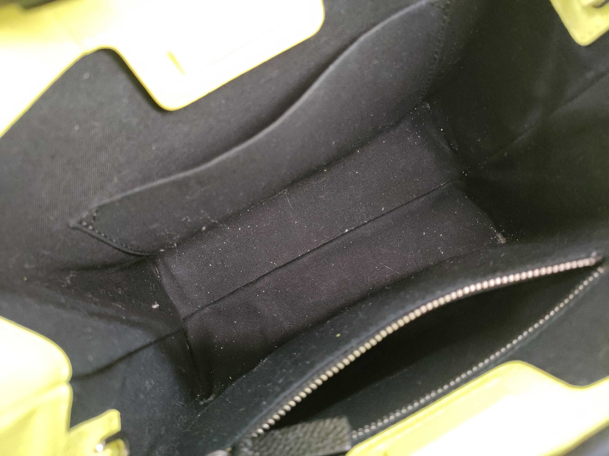BALENCIAGA Shopping Tote XXS Leather Neon Yellow Tote Bag