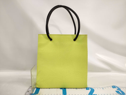 BALENCIAGA Shopping Tote XXS Leather Neon Yellow Tote Bag
