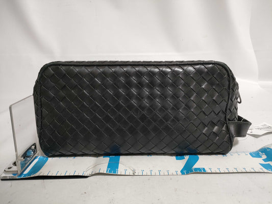 (10310_0400) BOTTEGA VENETA Intrecciato Leather Second Bag in Black