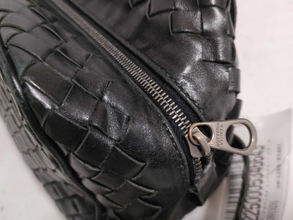 (10310_0400) BOTTEGA VENETA Intrecciato Leather Second Bag in Black