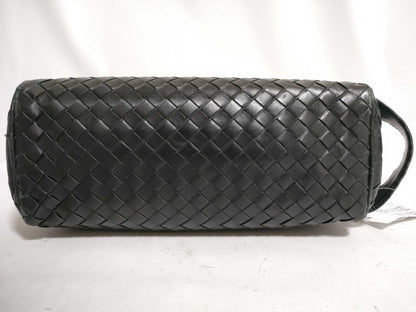 (10310_0400) BOTTEGA VENETA Intrecciato Leather Second Bag in Black