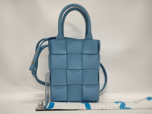 BOTTEGA VENETA Mini Cassette Shoulder Bag Light Blue Dust Bag