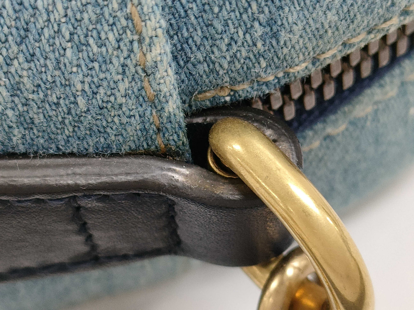 GUCCI 447632 GG Marmont Denim Small Shoulder Bag with Dust Bag