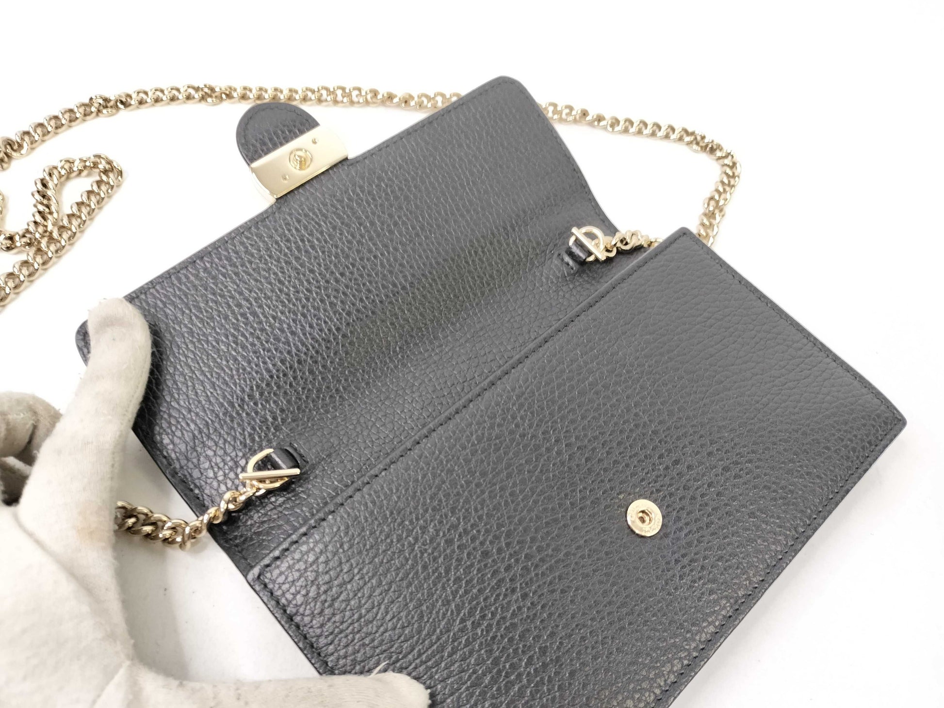 GUCCI Gucci Shoulder Bag Leather Black Clutch Bag