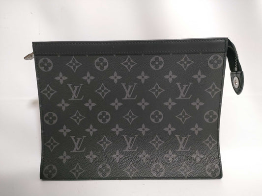 (10307_0235) LOUIS VUITTON LV Monogram Eclipse Pochette Voyage M61692/RFID Second Bag