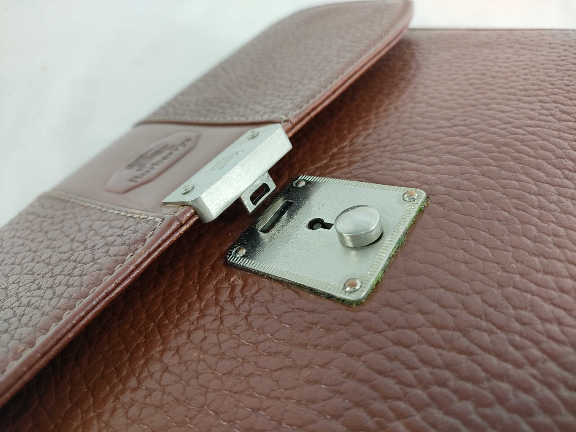 (10310_0118) BURBERRY Second Bag, Leather, Brown, Shadow Horse