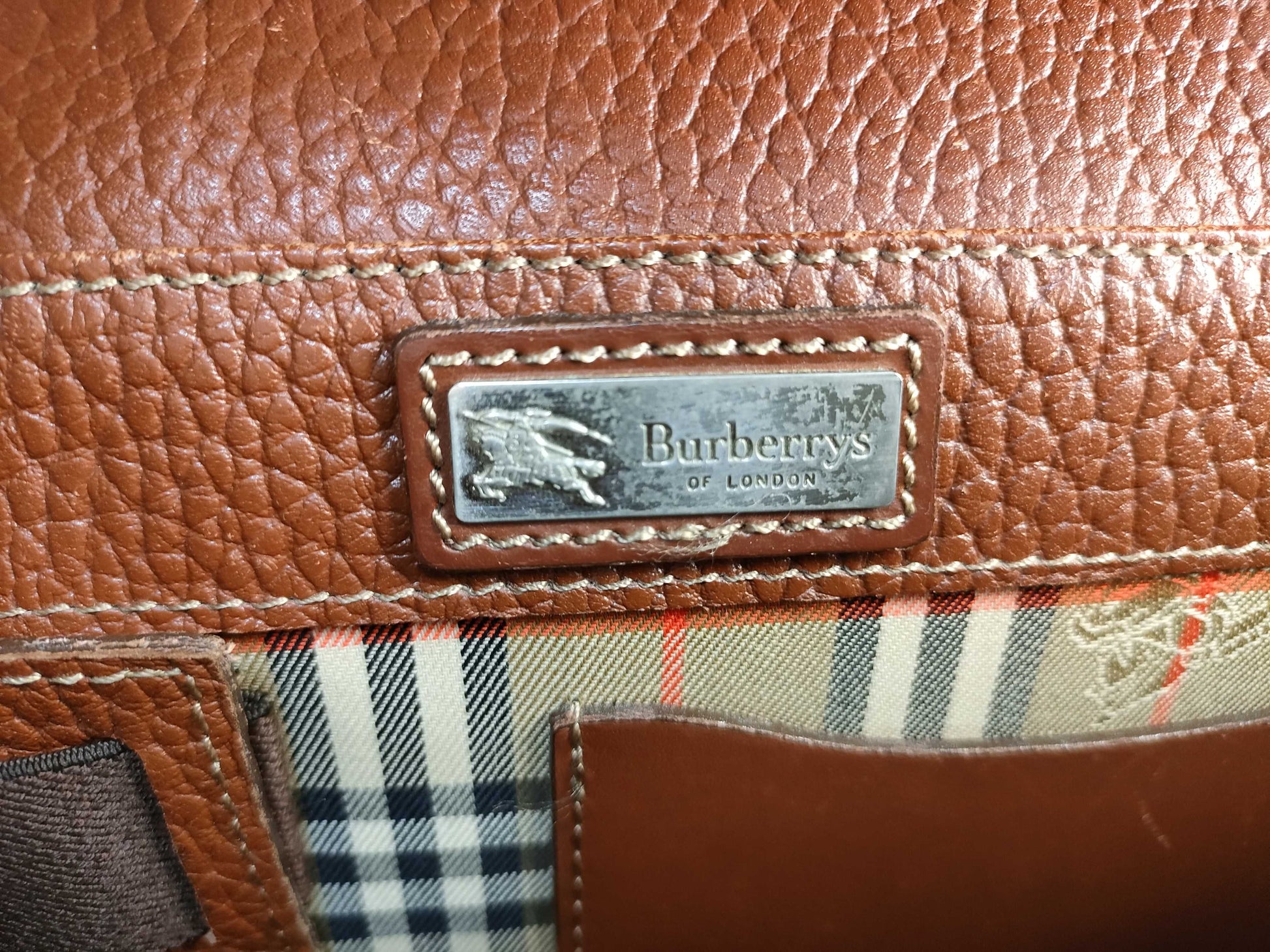 (10310_0118) BURBERRY Second Bag, Leather, Brown, Shadow Horse