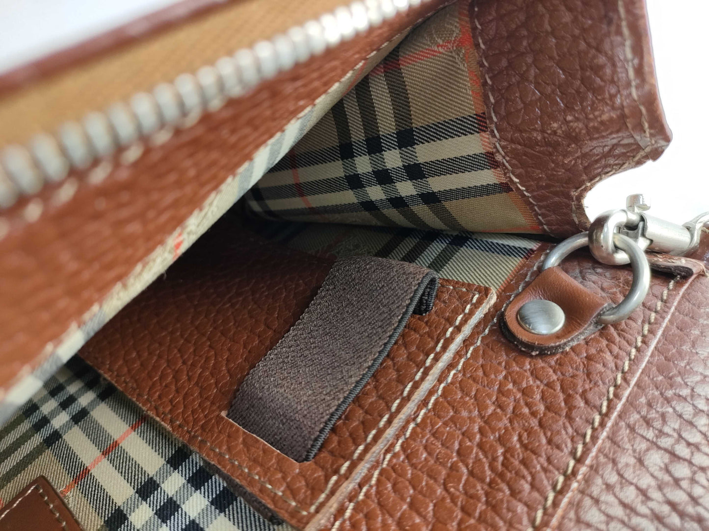 (10310_0118) BURBERRY Second Bag, Leather, Brown, Shadow Horse