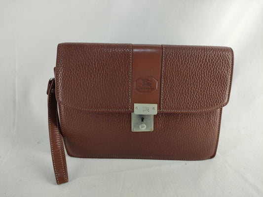 (10310_0118) BURBERRY Second Bag, Leather, Brown, Shadow Horse