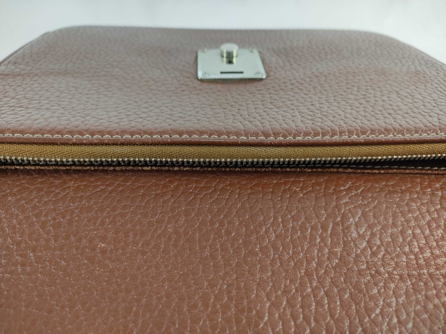 (10310_0118) BURBERRY Second Bag, Leather, Brown, Shadow Horse