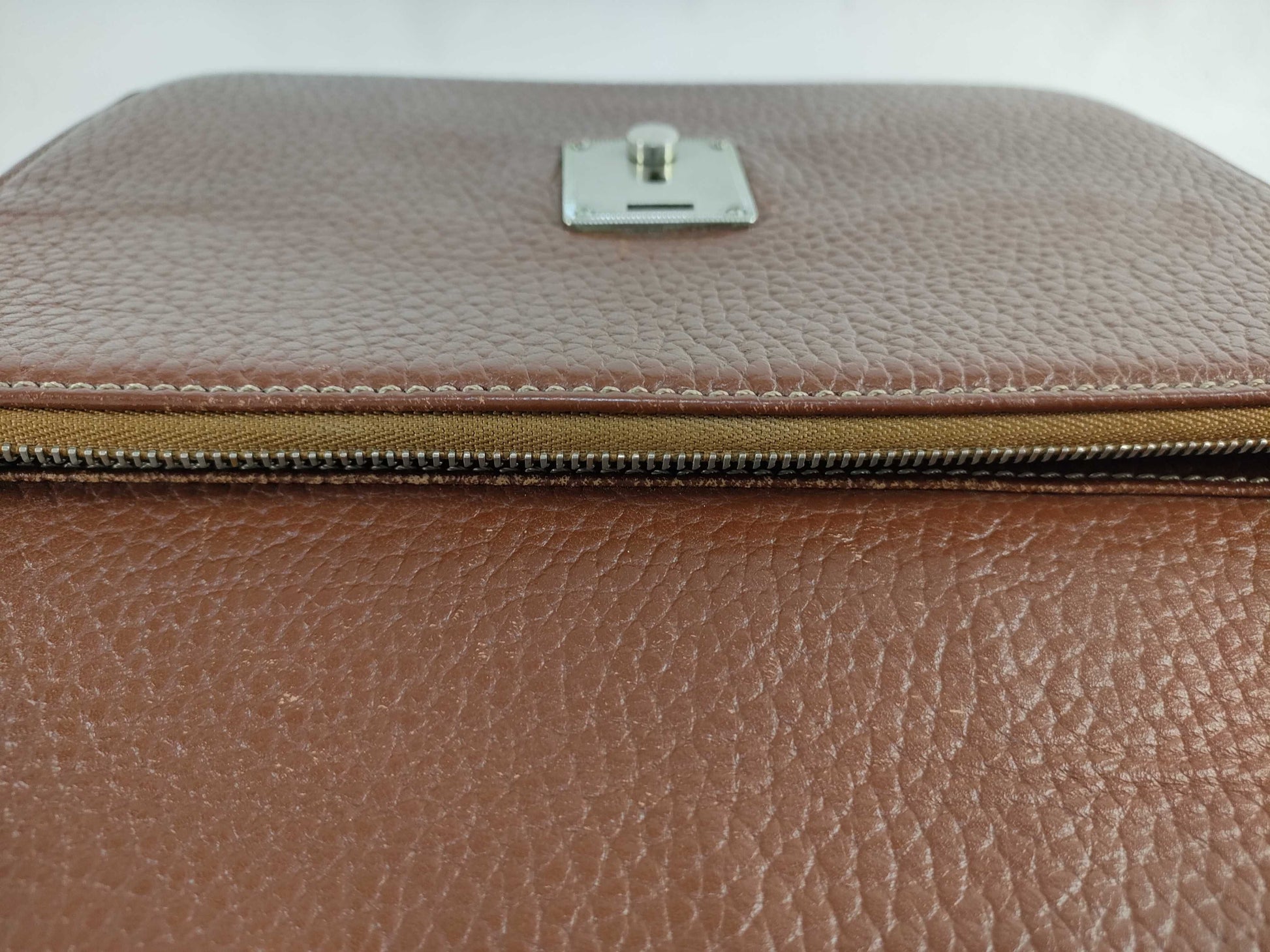 (10310_0118) BURBERRY Second Bag, Leather, Brown, Shadow Horse