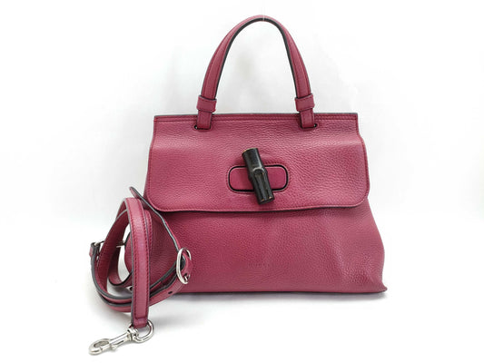 GUCCI Bamboo Everyday Leather Top Handle Bag Handbag