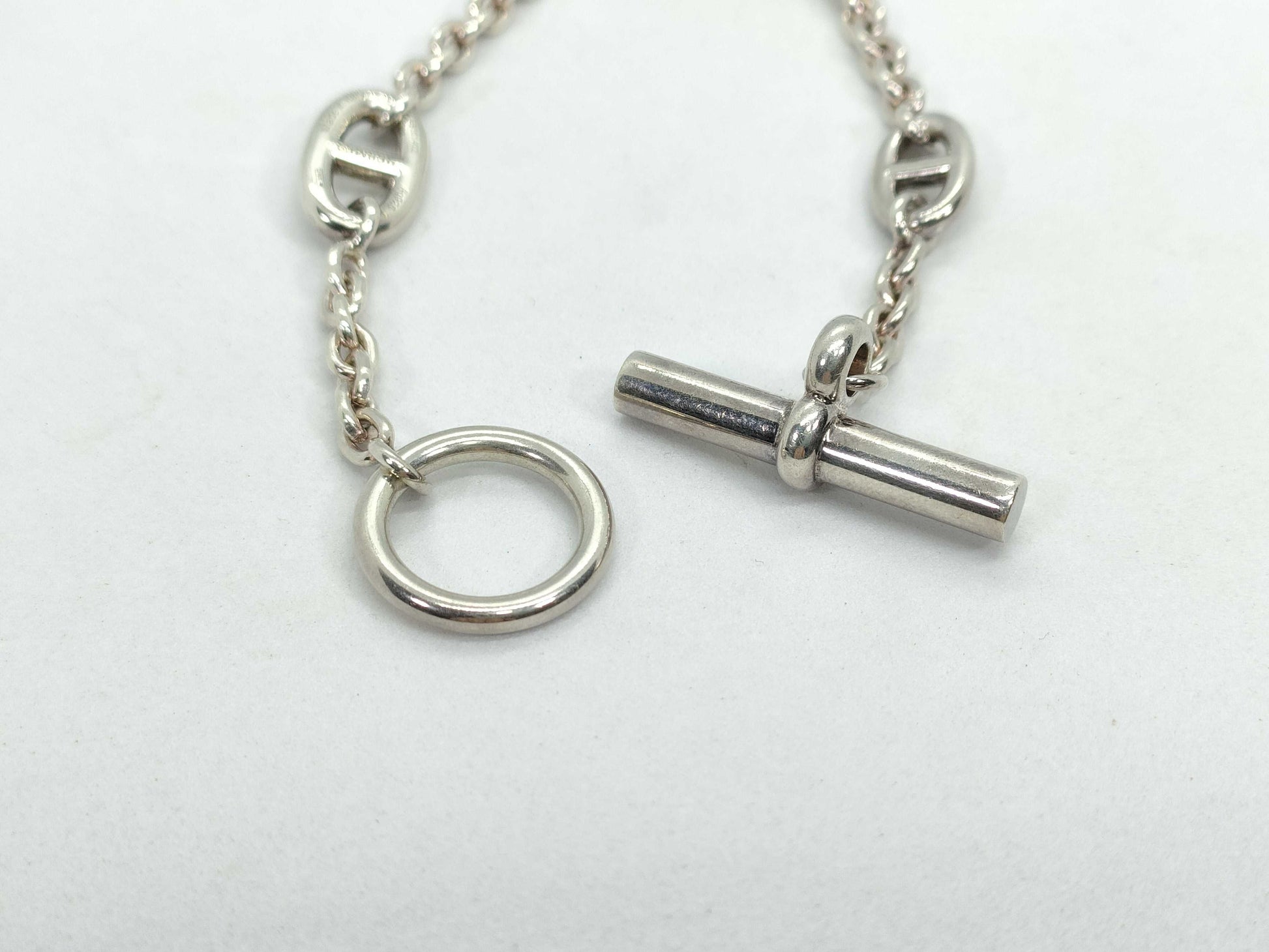 HERMES HERMES Sterling Silver Bracelet Farandoule SV925 LG Bracelet/Bangle
