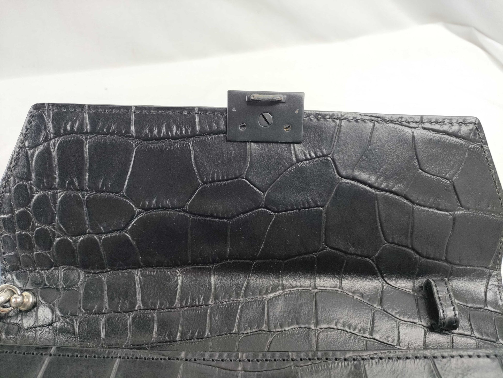 (10309_0189) VERSACE Leather Second Bag Black Second Bag