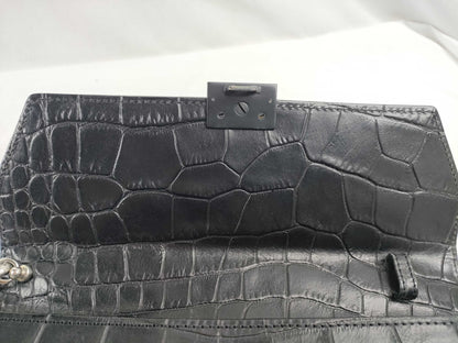 (10309_0189) VERSACE Leather Second Bag Black Second Bag
