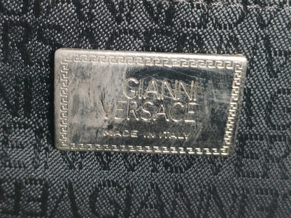 (10309_0189) VERSACE Leather Second Bag Black Second Bag