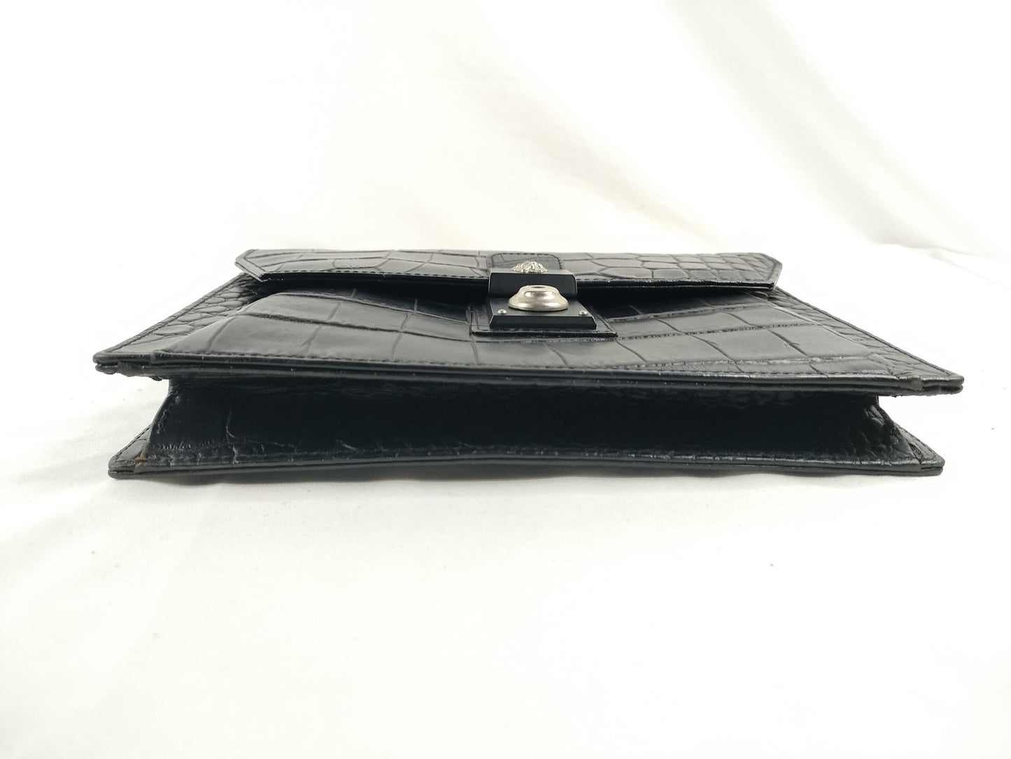 (10309_0189) VERSACE Leather Second Bag Black Second Bag