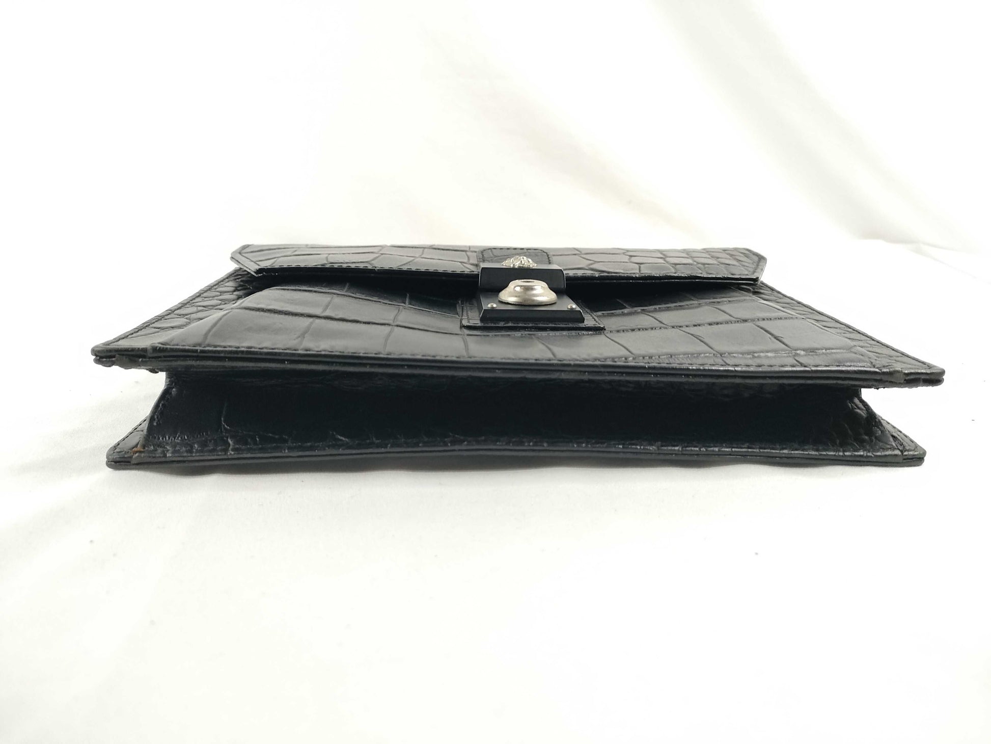 (10309_0189) VERSACE Leather Second Bag Black Second Bag