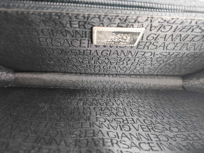 (10309_0189) VERSACE Leather Second Bag Black Second Bag