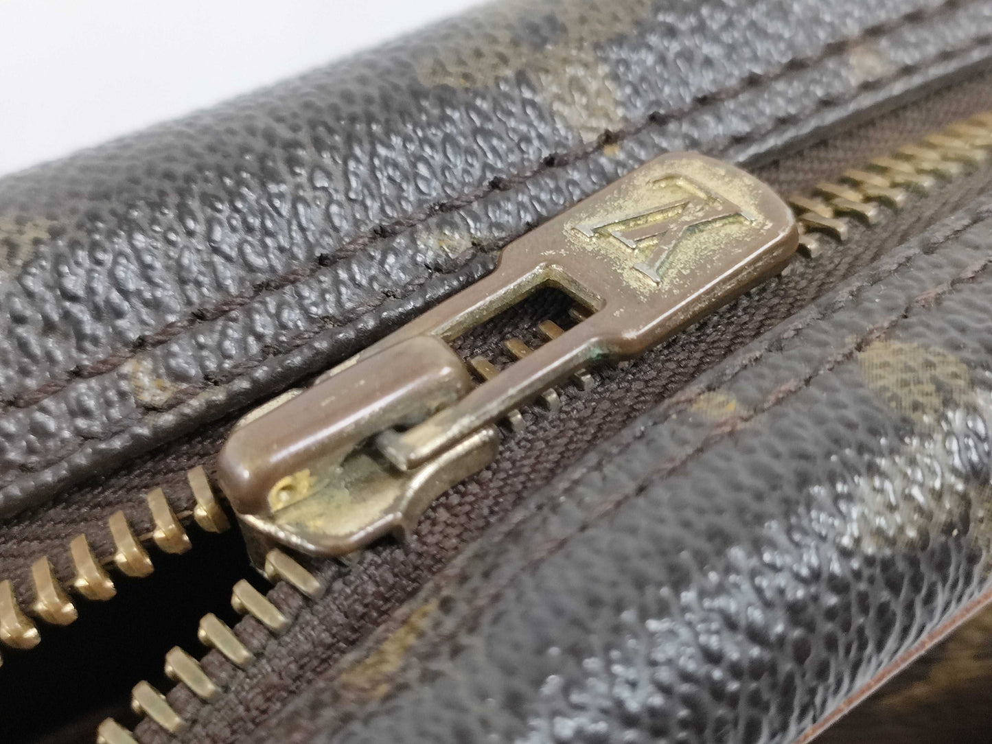 (10320_0128) LOUIS VUITTON Monogram Compiègne Second Bag/Clutch Bag, PVC Leather, M51847, Brown with Gold Hardware, Men's Second Bag