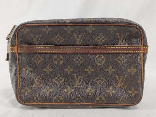 (10320_0128) LOUIS VUITTON Monogram Compiègne Second Bag/Clutch Bag, PVC Leather, M51847, Brown with Gold Hardware, Men's Second Bag