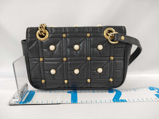 GUCCI Marmont Pearl Double Chain Shoulder Bag Black Shoulder Bag