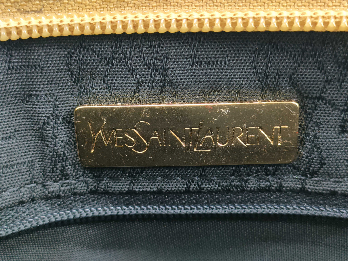 (10309_0073) Yves Saint Laurent PVC x Canvas Clutch Bag Second Bag
