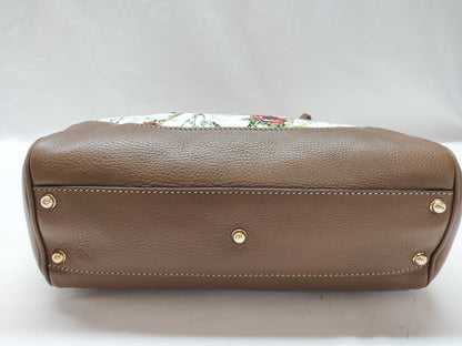 GUCCI 308360 Bamboo Flower 2-way Handbag with Shoulder Strap