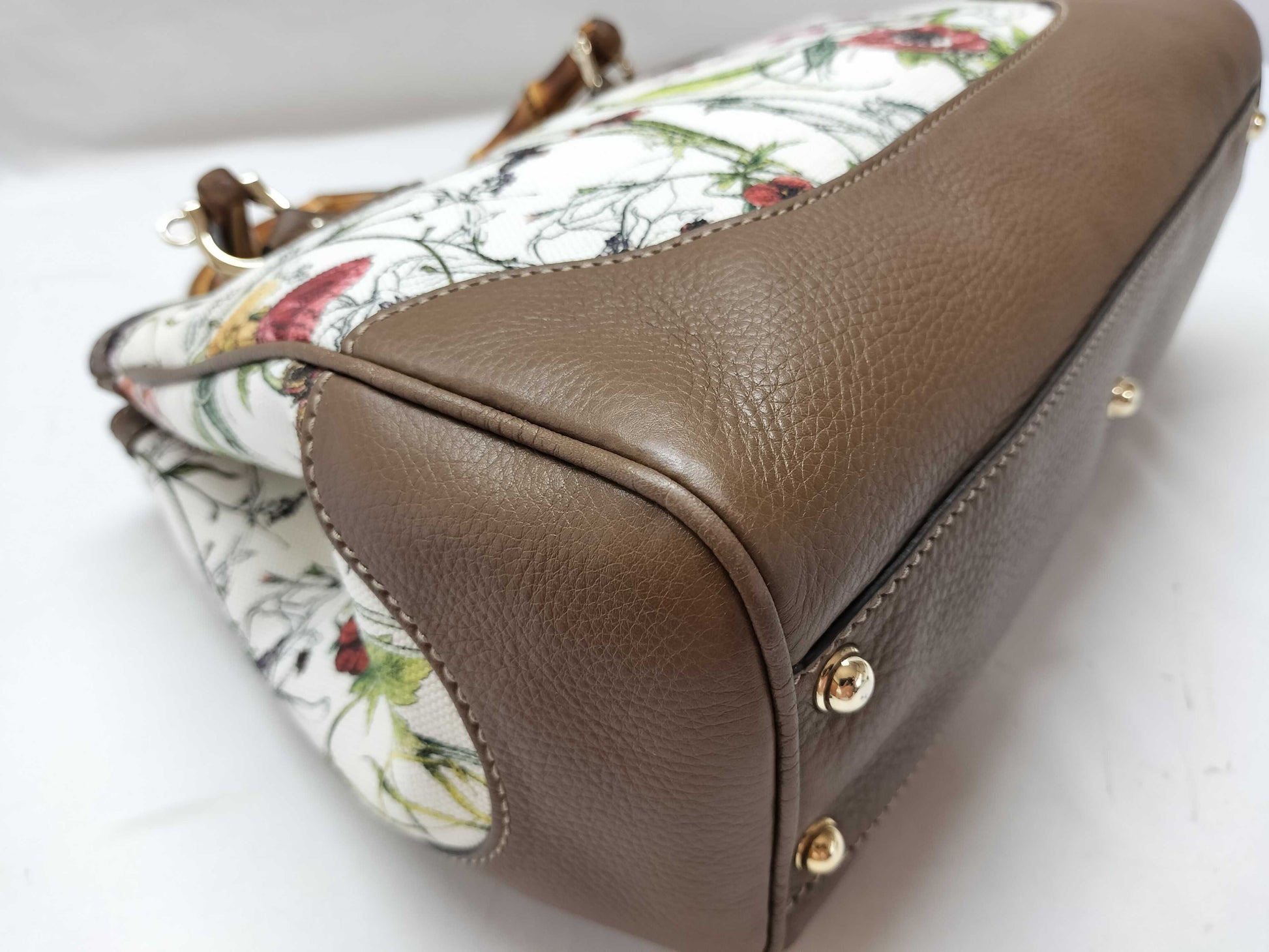 GUCCI 308360 Bamboo Flower 2-way Handbag with Shoulder Strap