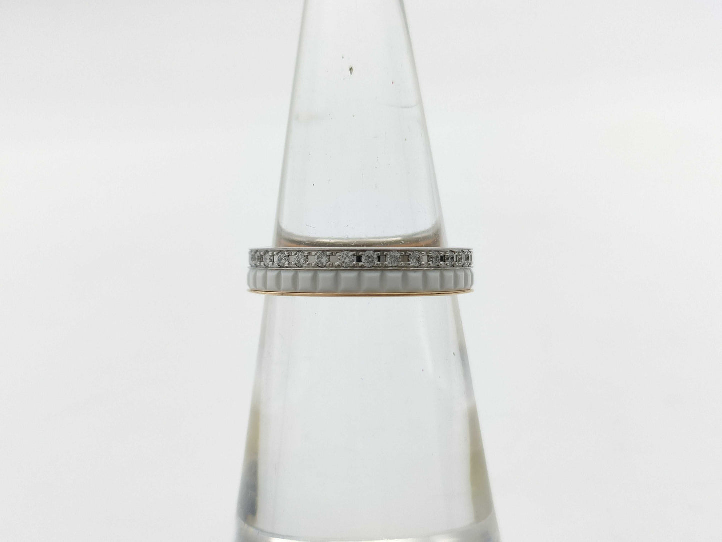 BOUCHERON Quatre #48 Ceramic Diamond Au750 2.3g Ring 