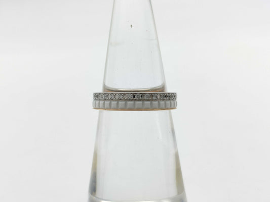 BOUCHERON Quatre #48 Ceramic Diamond Au750 2.3g Ring 