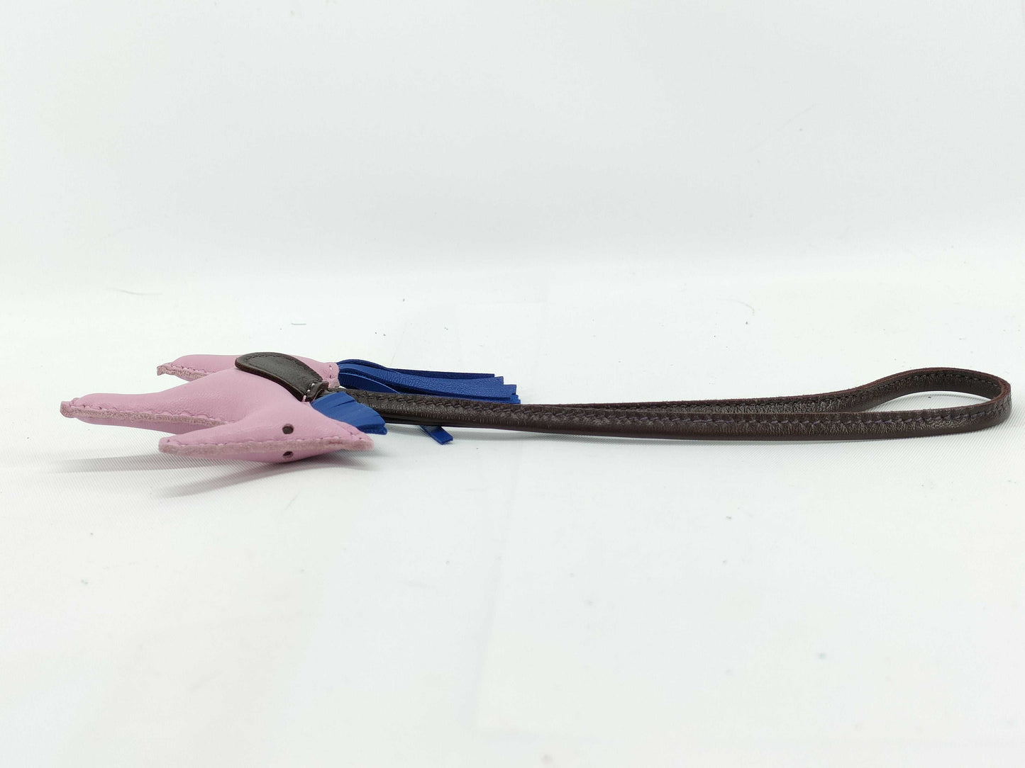 HERMES Rodeo Charm PM Mauve Silvestre/Blue France B Stamp Key Case/Key Holder