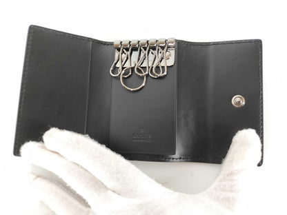 GUCCI Guccissima 138093 Guccissima Key Case Black Key Case/Key Holder