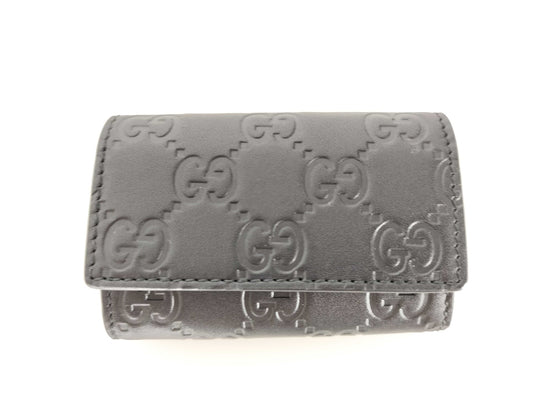 GUCCI Guccissima 138093 Guccissima Key Case Black Key Case/Key Holder
