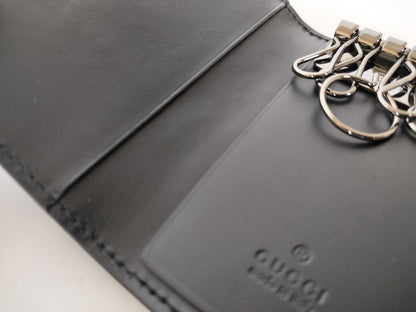 GUCCI Guccissima 138093 Guccissima Key Case Black Key Case/Key Holder