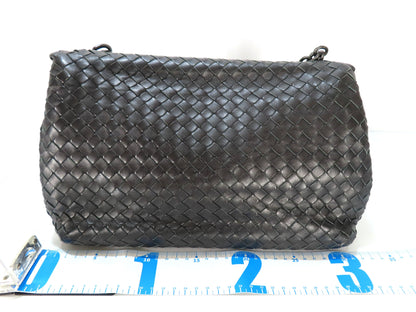 BOTTEGA VENETA Chain Shoulder Bag, Black Leather