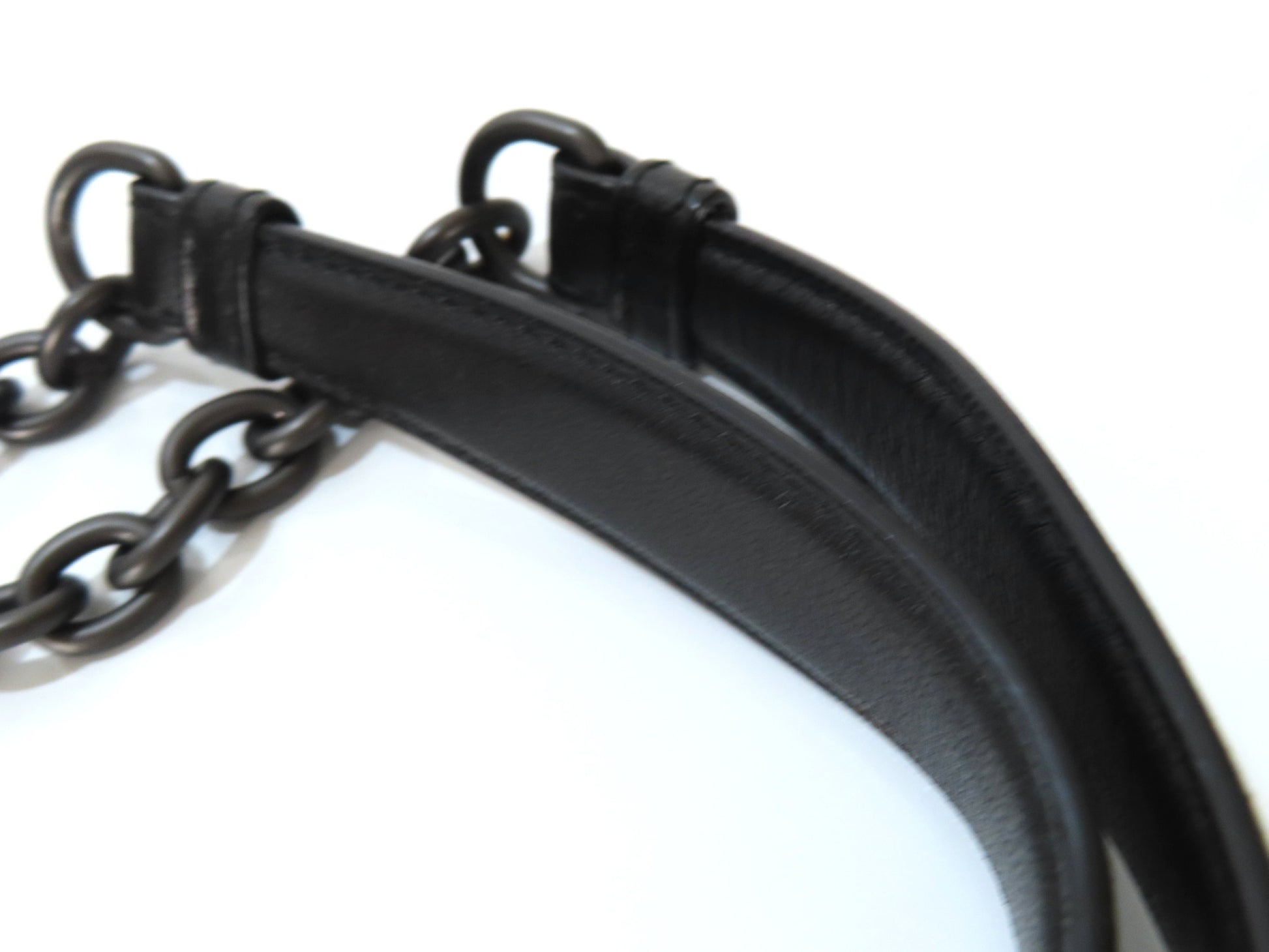 BOTTEGA VENETA Chain Shoulder Bag, Black Leather