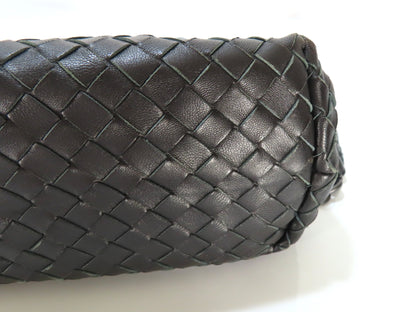 BOTTEGA VENETA Chain Shoulder Bag, Black Leather